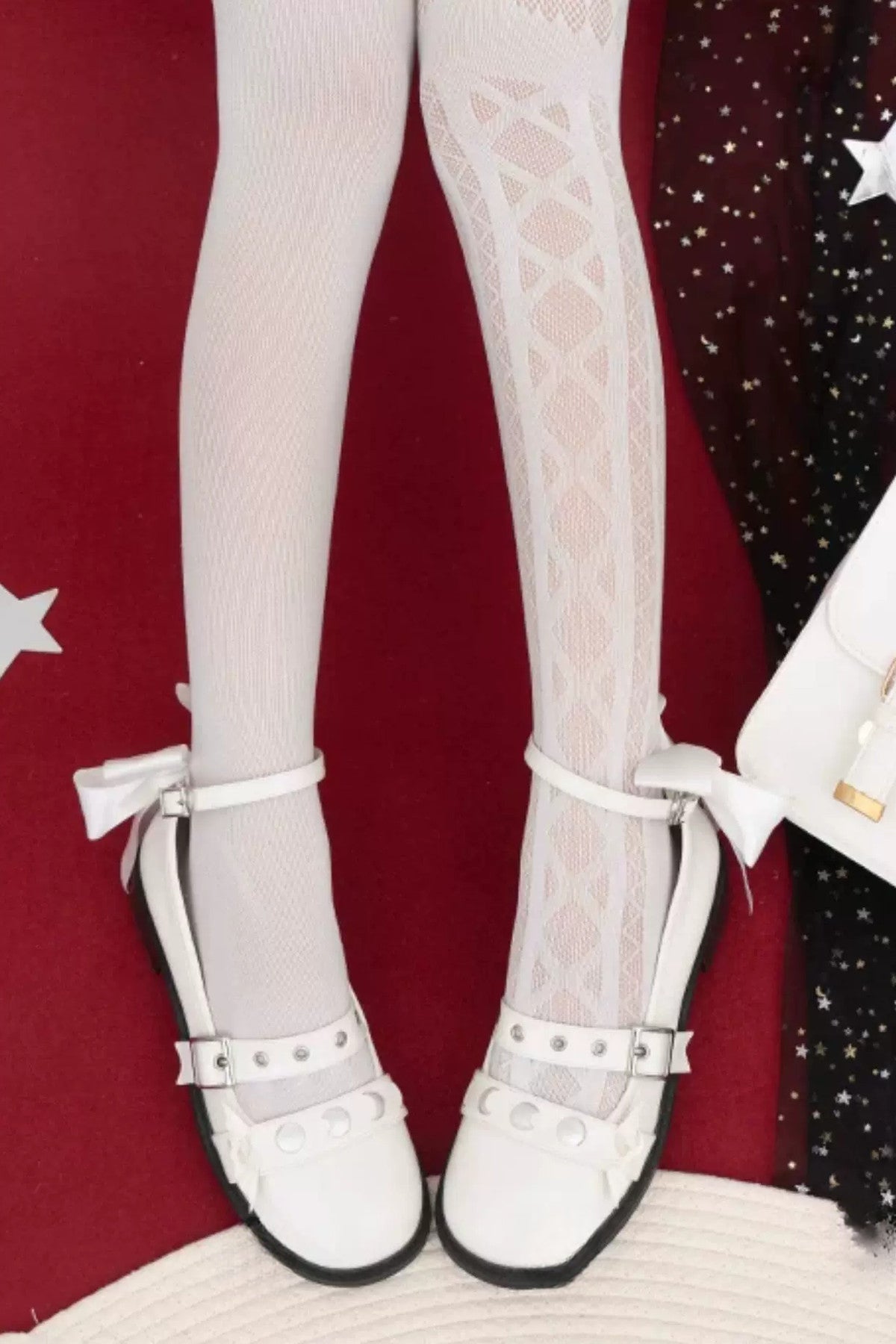 Dark Queen Lace-Up Detailed Tights