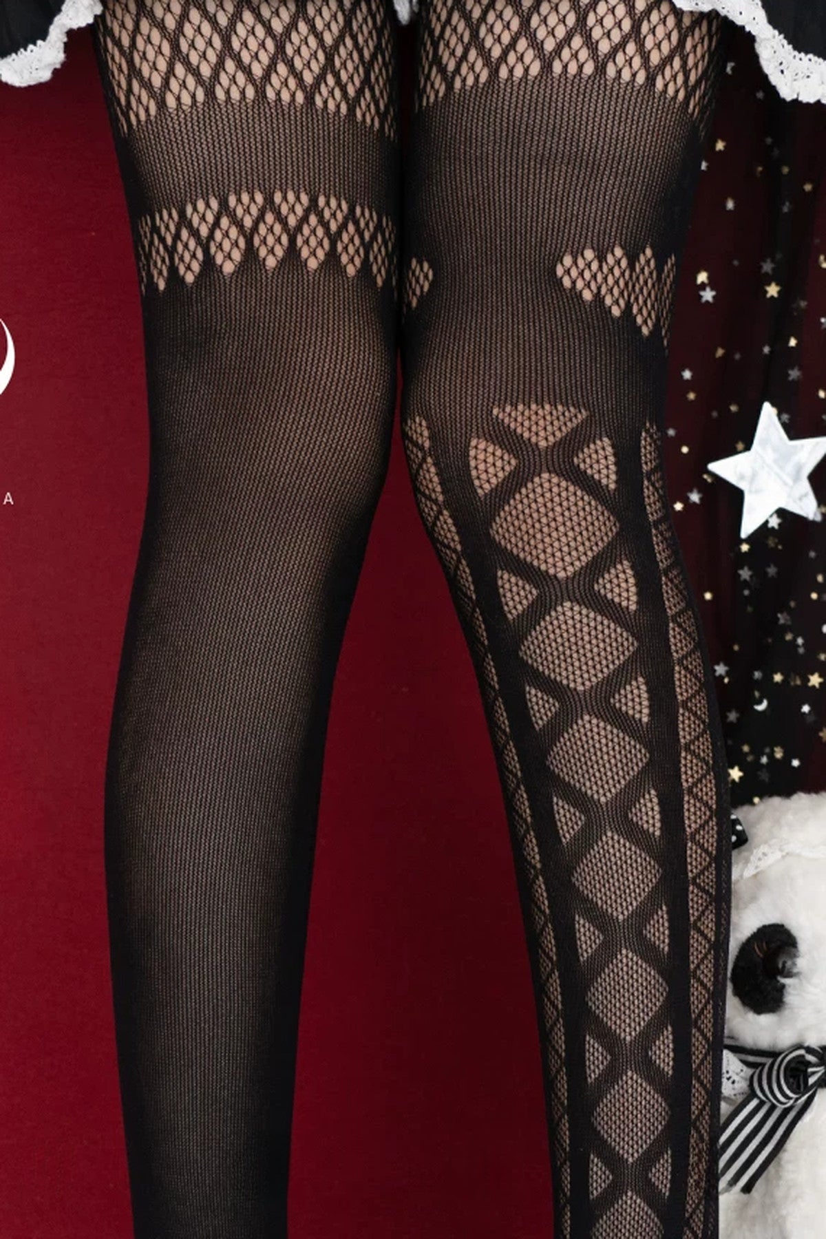 Dark Queen Lace-Up Detailed Tights