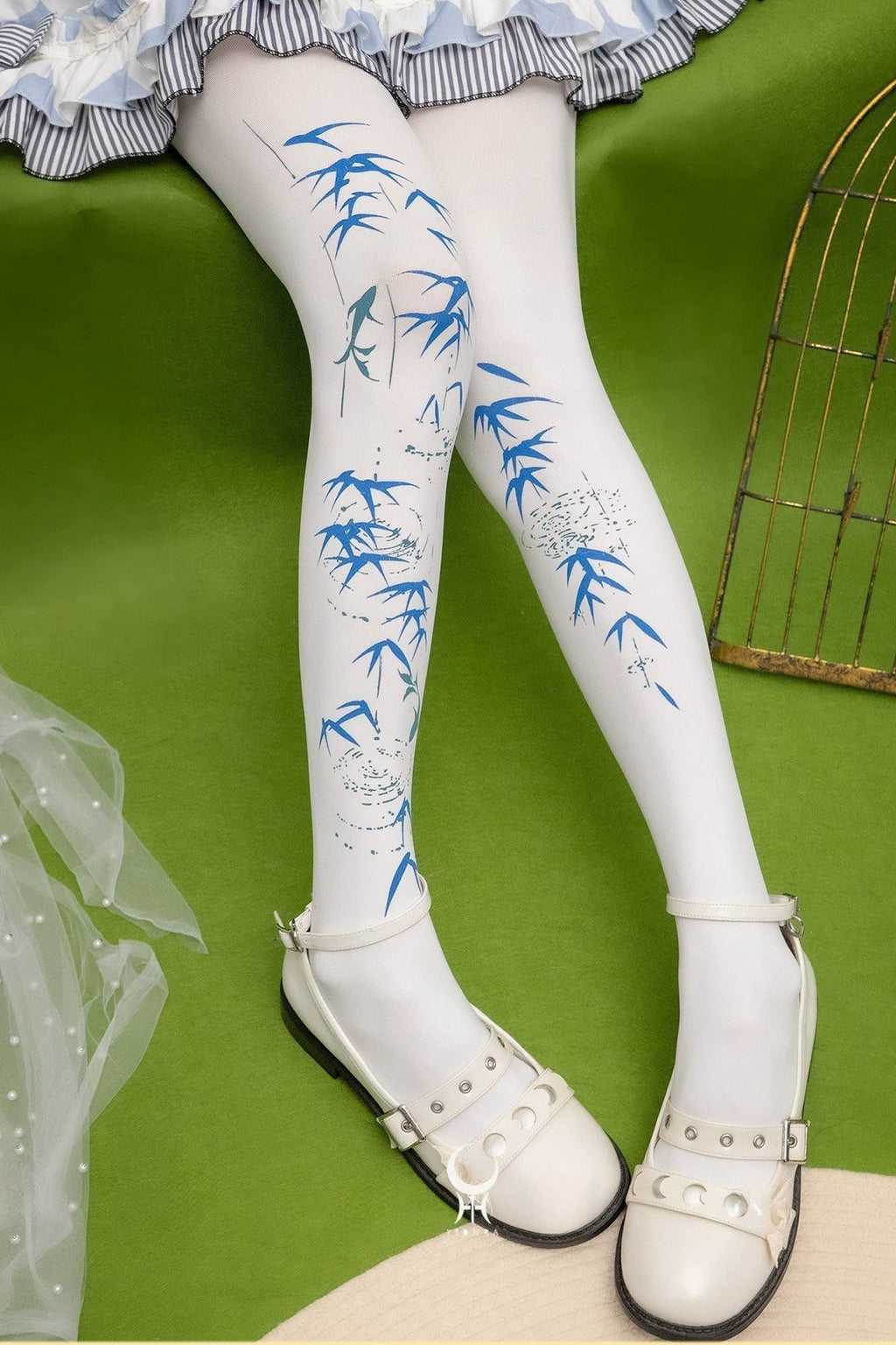 Rain Bell Bamboo Patterned Tights