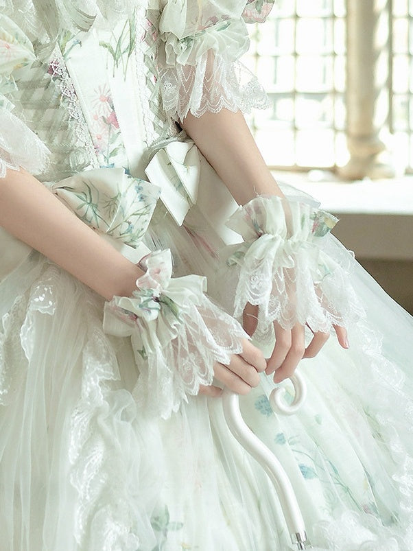White Lolita Lace Wrist Cuffs - Sleepless Star