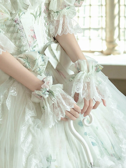 White Lolita Lace Wrist Cuffs - Sleepless Star