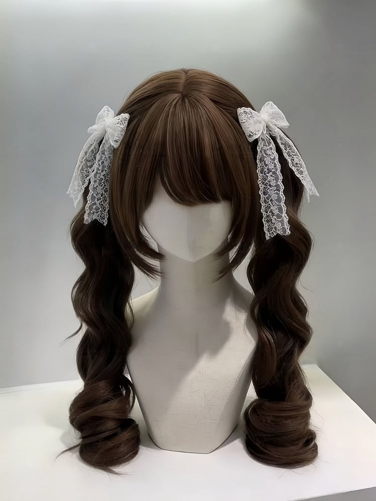 75cm Full Bangs Wig with Long Roman Curly Twin Tails - Hui Ran