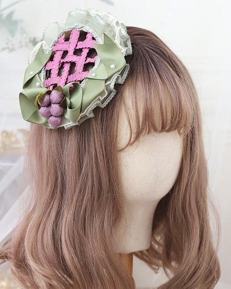 Design Purple Hat Green Grape with Sweet Woven Lolita Accents Mini