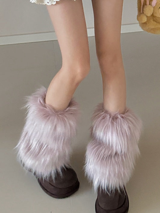 Light Purple Y2K Shaggy Leg Warmers
