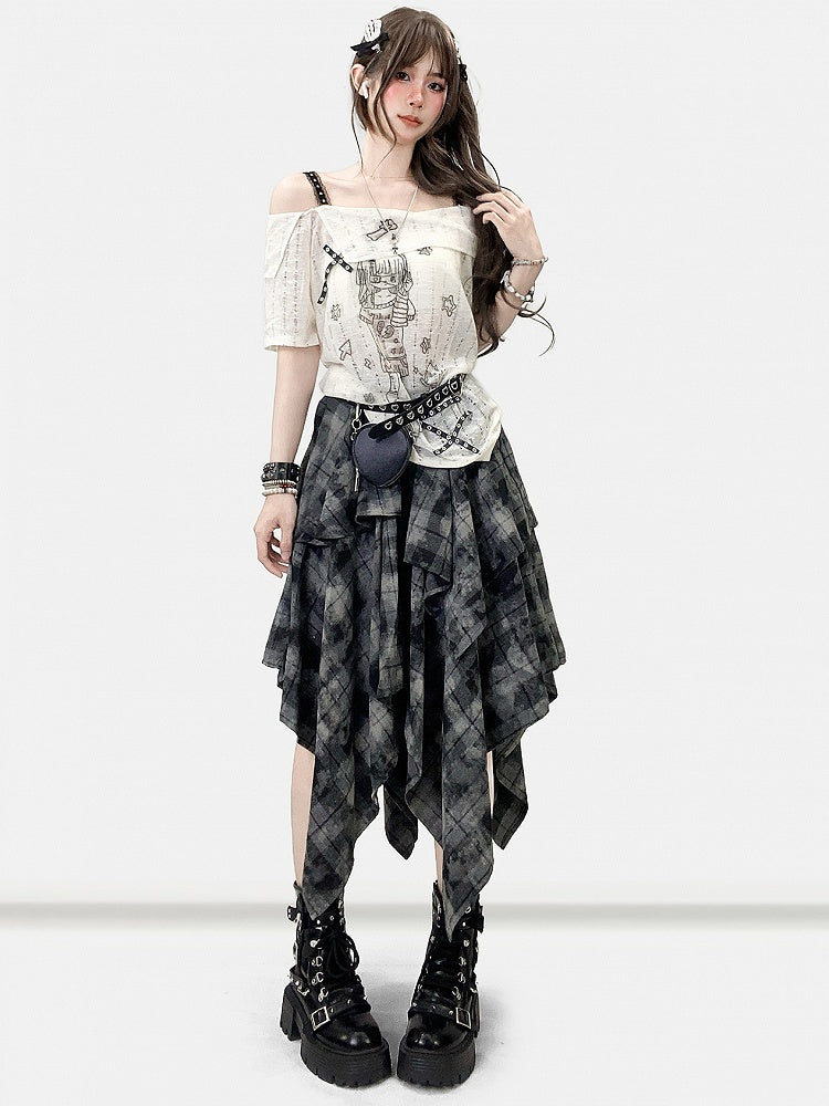 Y2K Girl Cutout And White Detail Cartoon Cat Design