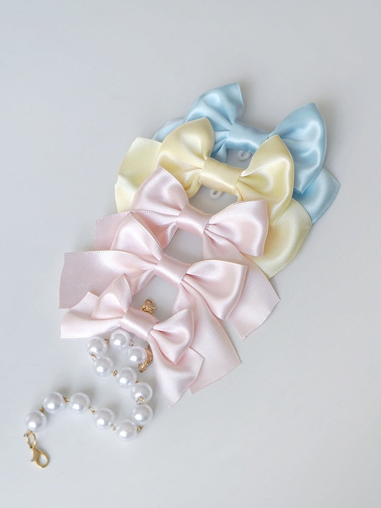 Weiß / Schwarz / Rosa / Blau / Rot / Gelbe Schleifenbrosche