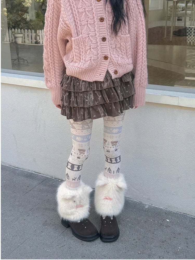 Cat-Ear Plush Leg Warmers