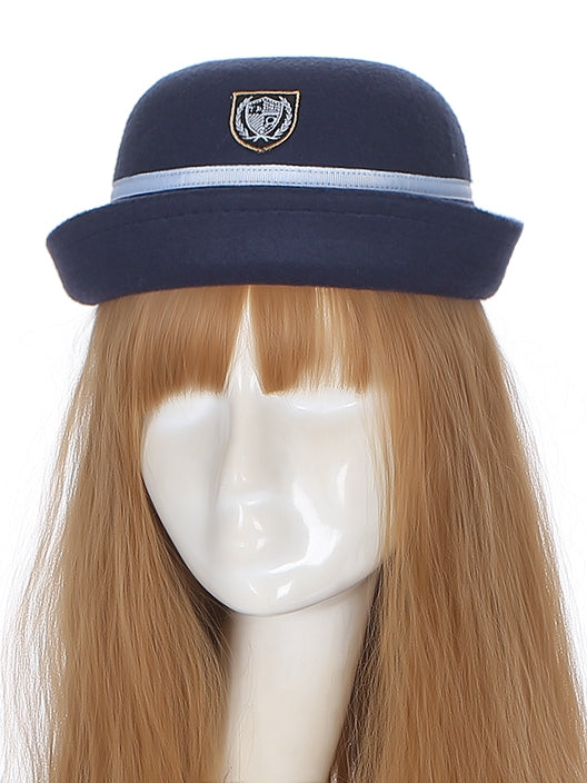 Navy Blue Hat with Bow at Back