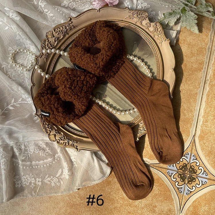 Sweet Plush Cuff Calf Socks