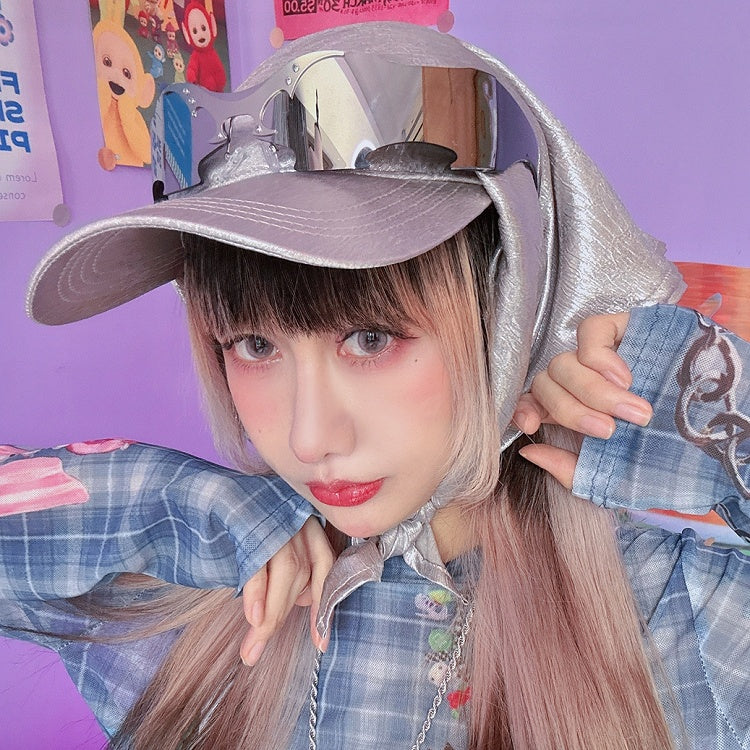 Kappe Baseball Silber Fashion Gyaru Y2K