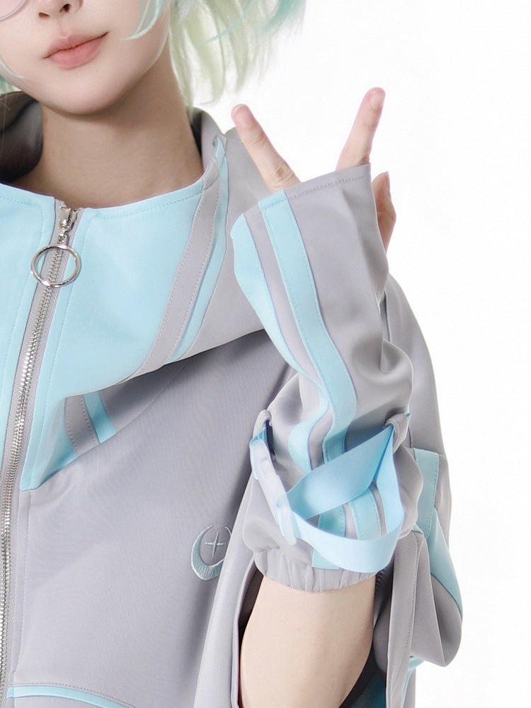 Design und Ärmel Grün Gurt Grau