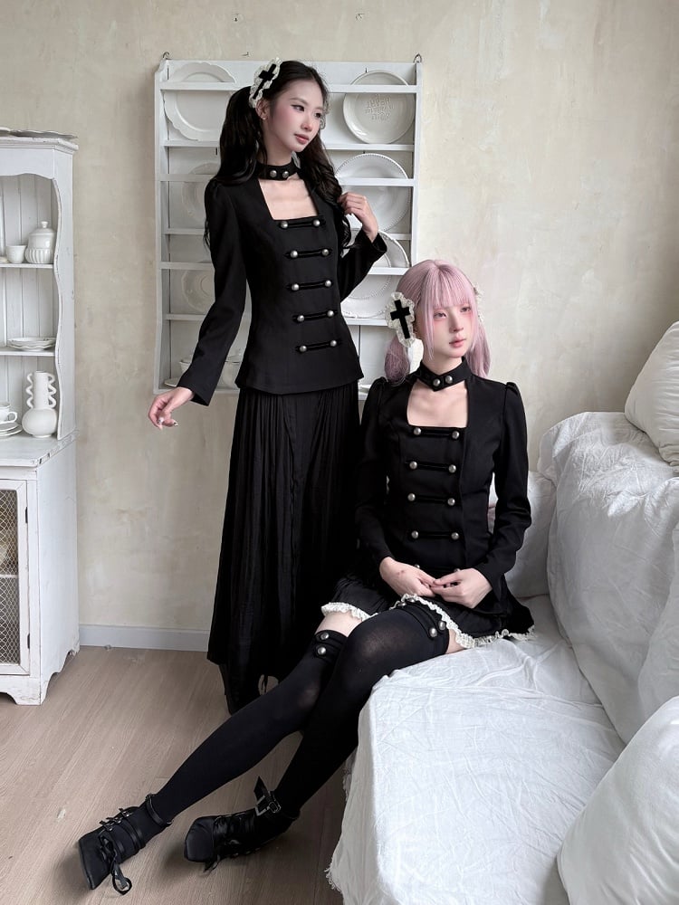 Gothic Cross & Lace Hairclip in Black and White Tones - Damn Girl