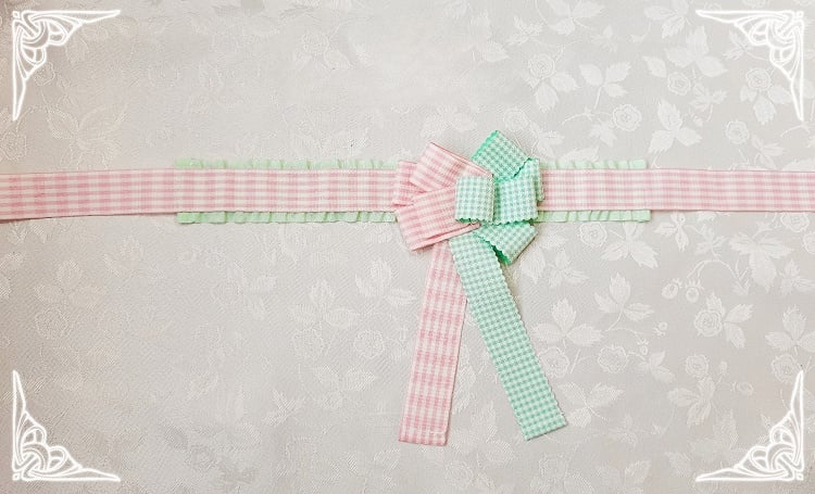 Muster Choker Plaid Bowknot und Streifen