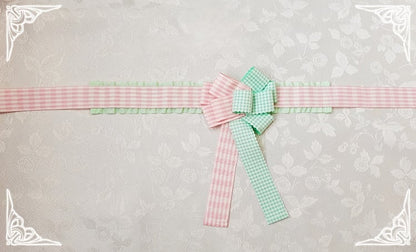 Muster Choker Plaid Bowknot und Streifen