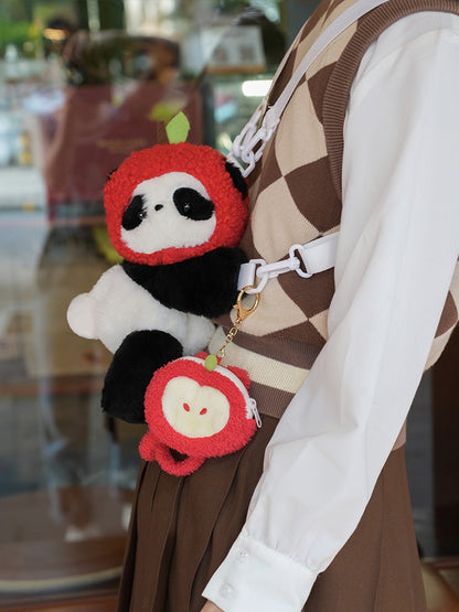 Red Cute Apple-shaped Plushie Coin Purse Key Chain