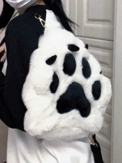 Multicolor Plush Cat Paw Shoulder Bag - Magic Diary