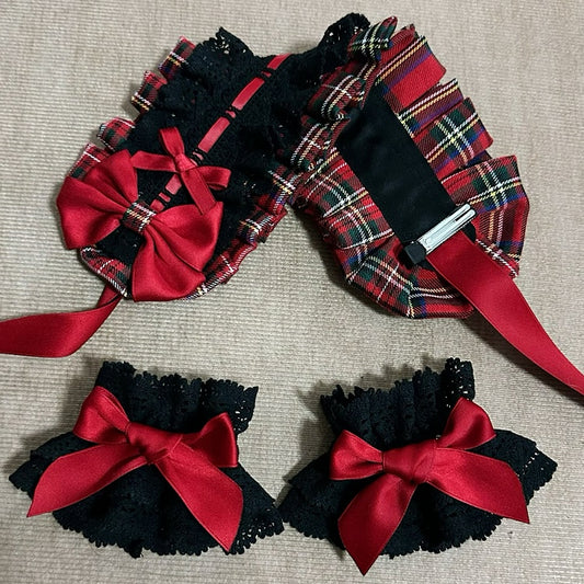 Cuffs Bowknot Wrist Lace BlackRed
