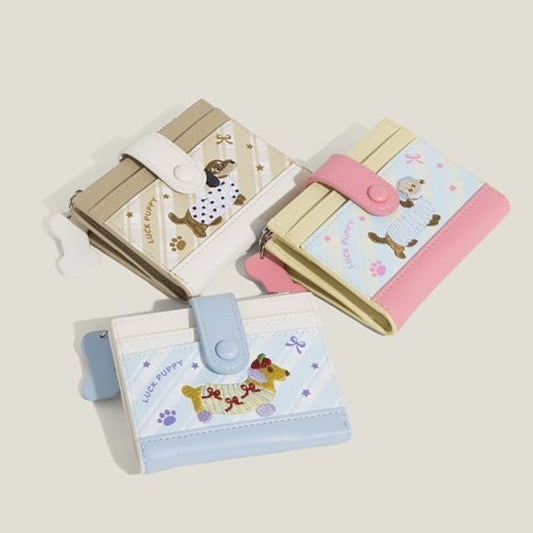 6 Kawaii Embroidery Design Purse Puppy Colors with Coin