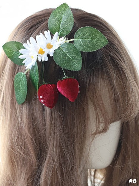 Strawberry 6 Hairclip Options Sweet Bowknot Lolita