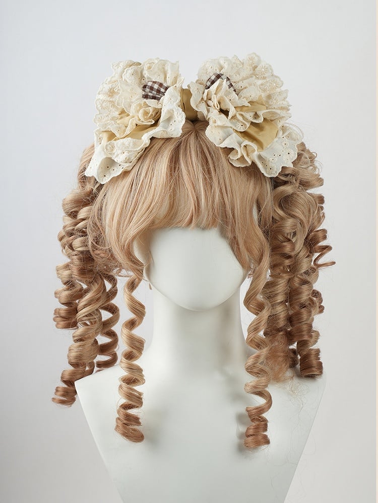 スイートロリータコーヒービッグリボンフリルレーストリムKC