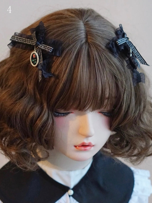 Details Options 6 Black Hairclips Bowknot