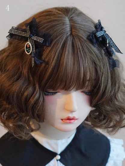 Details Options 6 Black Hairclips Bowknot