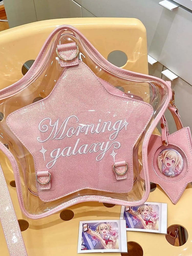 Pink Charm Detachable Bag Set PU Star-shaped Badge Ita with