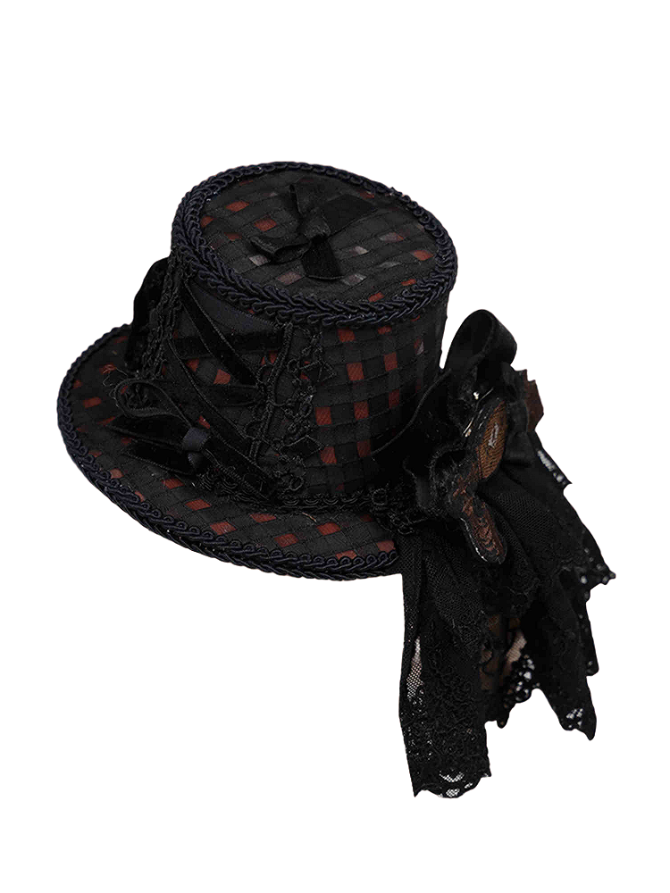 Black and Red Sweet Lolita Mini Hat