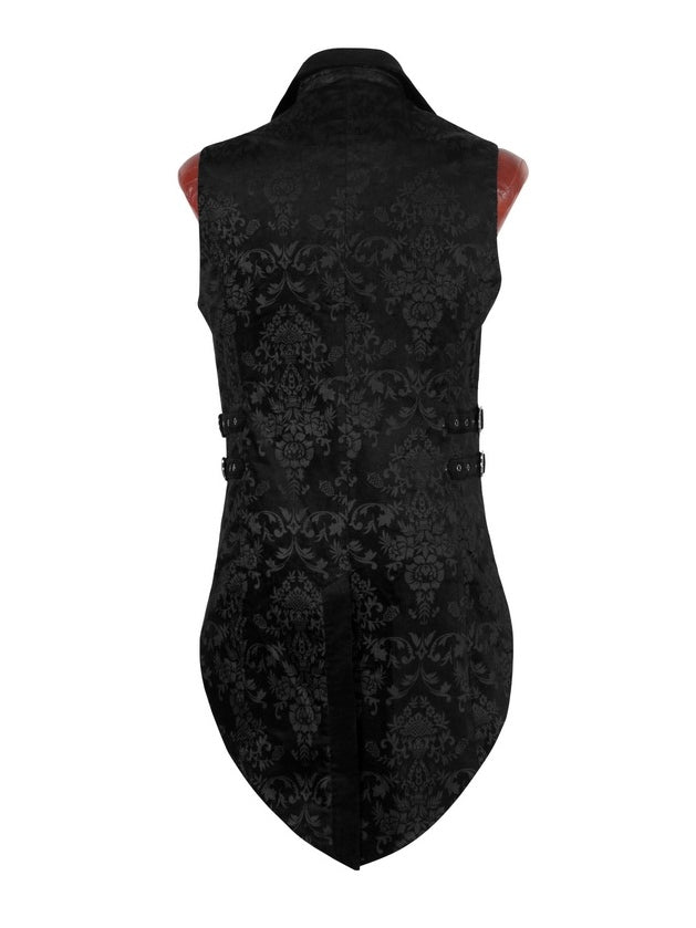 Men's Dark Printing Black Gothic Vest