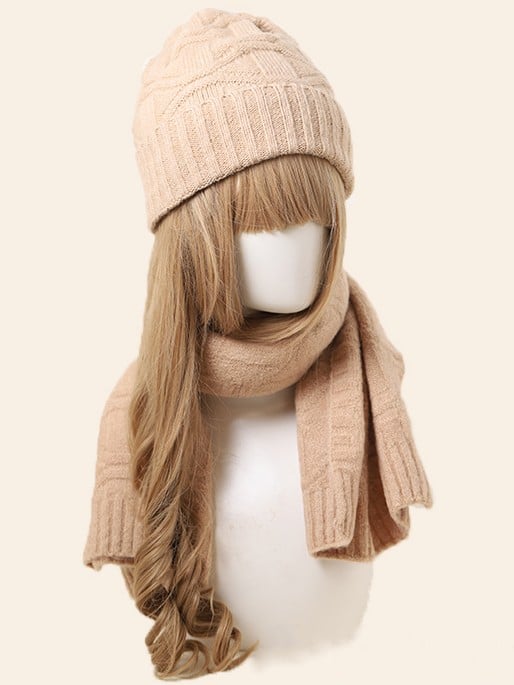 Color 5 Beanie Knitted Scarf Options Set