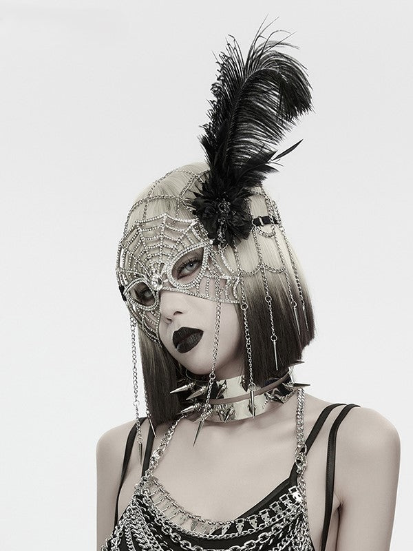 Vintage Silver Gothic Masquerade Mask for Style - Punk Rave