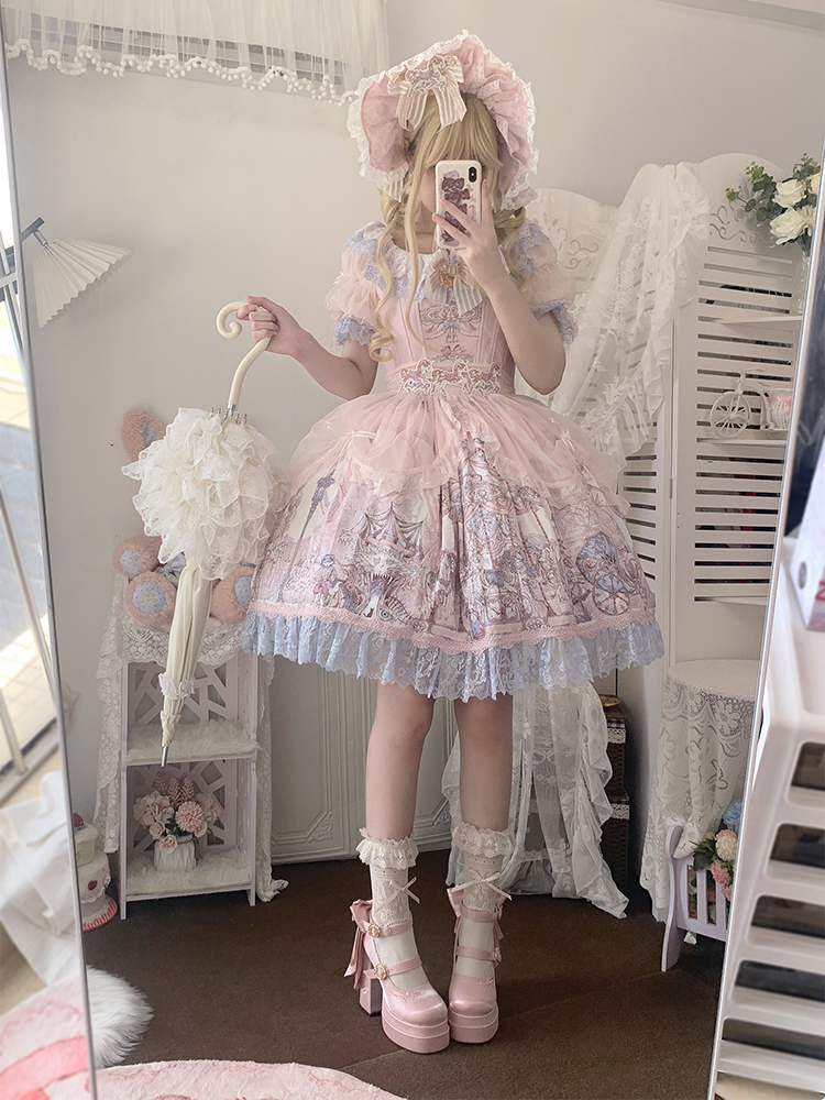 of Detachable Mary High Platform Bowknot Janes Lily Pink Heel the Valley Embroidery Block