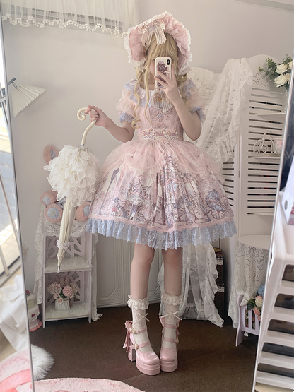 of Detachable Mary High Platform Bowknot Janes Lily Pink Heel the Valley Embroidery Block