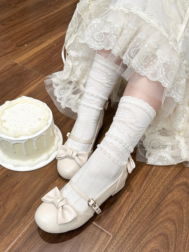 Baumwollsocken Cremeweiß