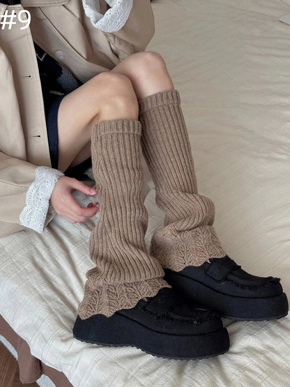 Ruffled Colors) Textured Leg (Multiple Warmers Knit