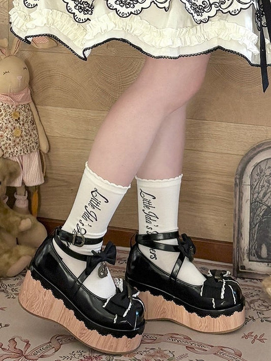 Black White Calf Socks
