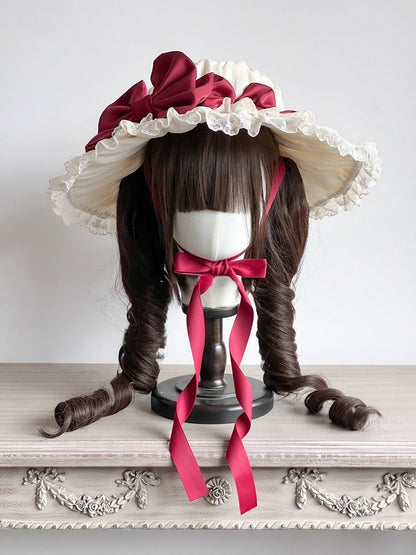 Lolita Hat Bowknots Lace and – Trimmings Options Adorned with Color 4 Sweet