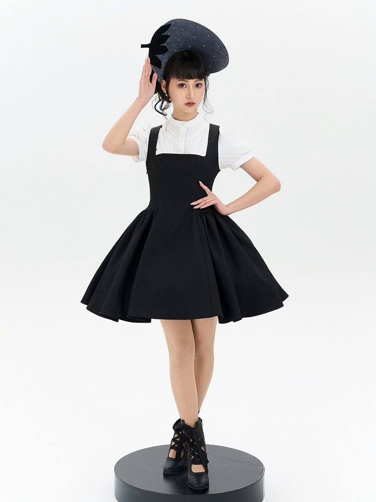Lolita Black Square JSK Short Neckline Dress