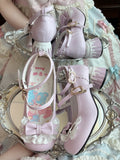 Sweet Janes - Mary Purple Lace Edging Lolita PU Mid-heel
