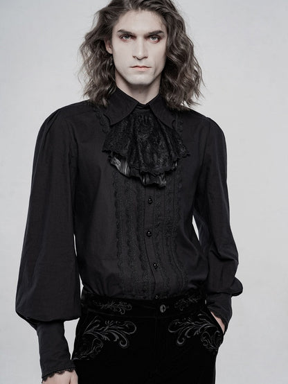 Gothic Gorgeous Black Sleeve Long Men's Shirt