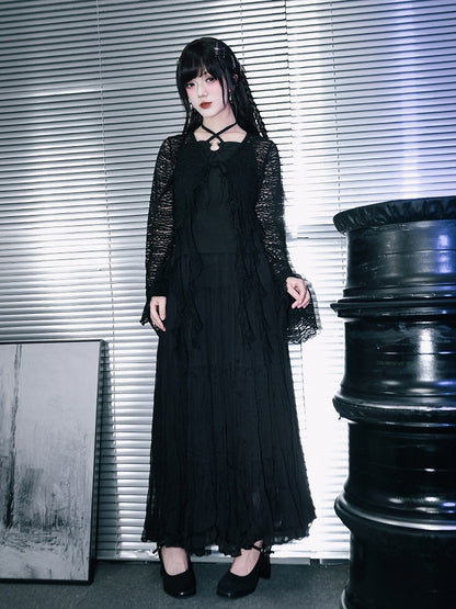 Crinkled Chiffon Maxi Skirt - Quirky Hut