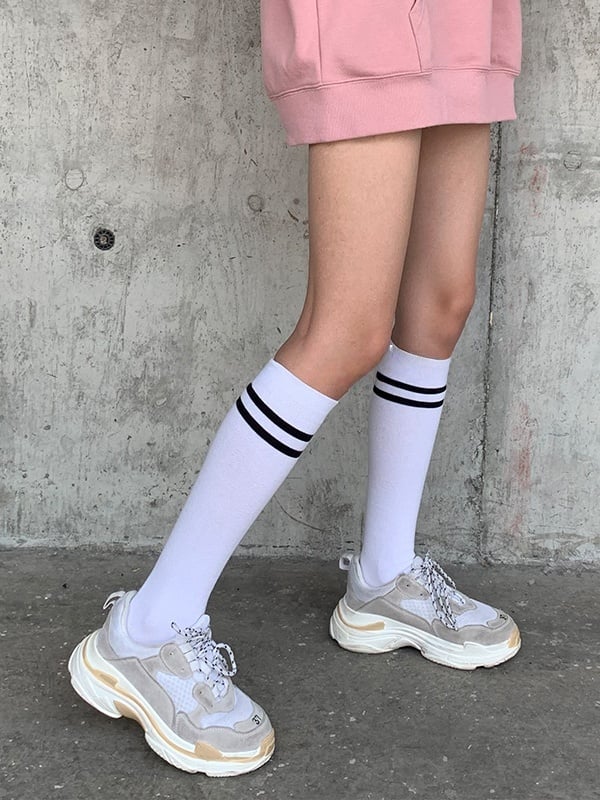 JK Socks 3 Calf Double-Stripe Colors