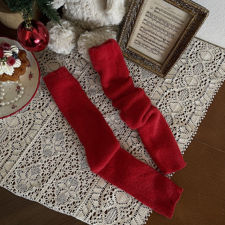 Warmers Soft Knit Red Leg