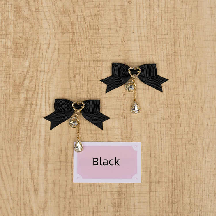 Star-Moon 5 Inspired Clips Rhinestone Bow Jirai Colors Kei Hair with Charms