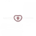 with and White Cross Eye Embroidery Heart-Shaped Mask Trim Lace Red