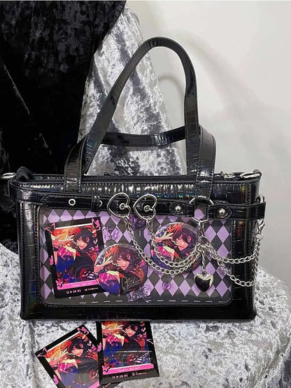 Tasche Schwarz Ketten Schulter Abnehmbare Ita