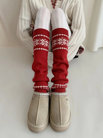 Retro Red Warmers Fair Leg White Isle
