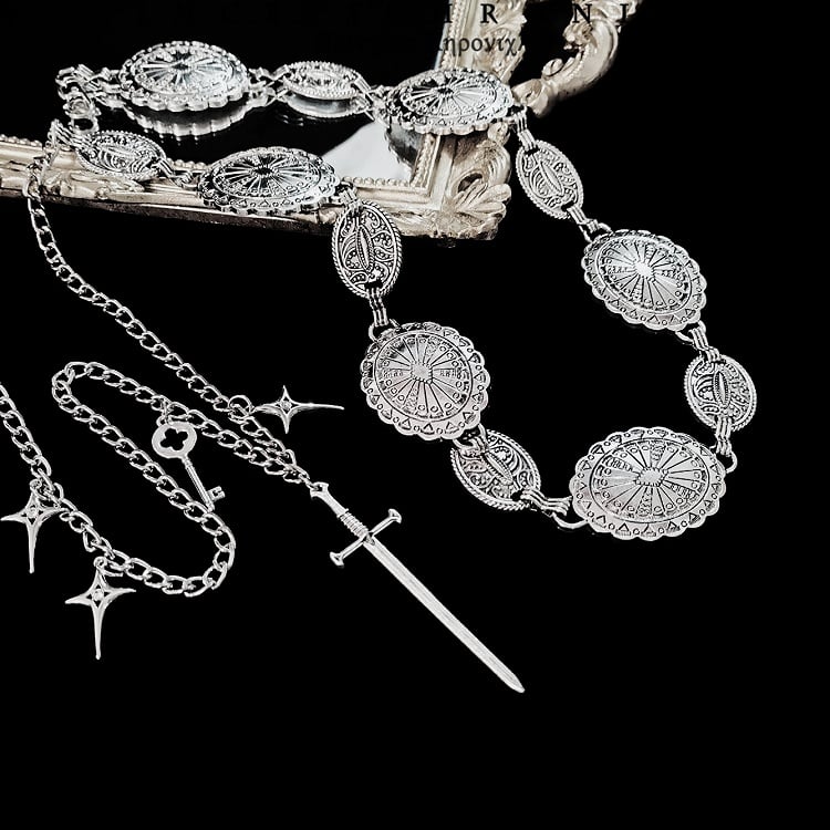 Metal Waist Vintage Silver Chain