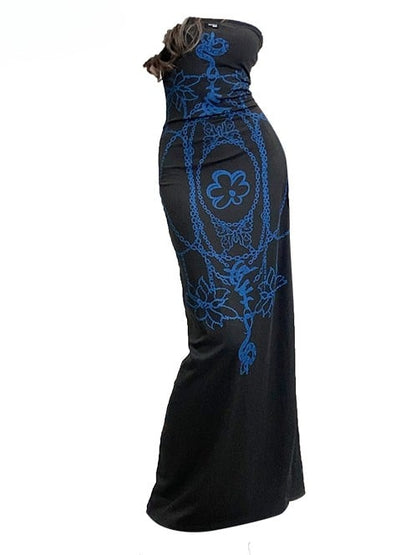 Glamorous With Sleeveless Slit Bittersweet Dress BlavkBlue Knee-high Blue Camisole