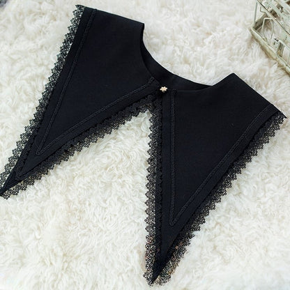 Black/White Detachable Lace-Trimmed Lolita Collar